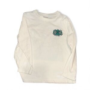 Hanna Andersson White Long Sleeve Tee with Green Graphic